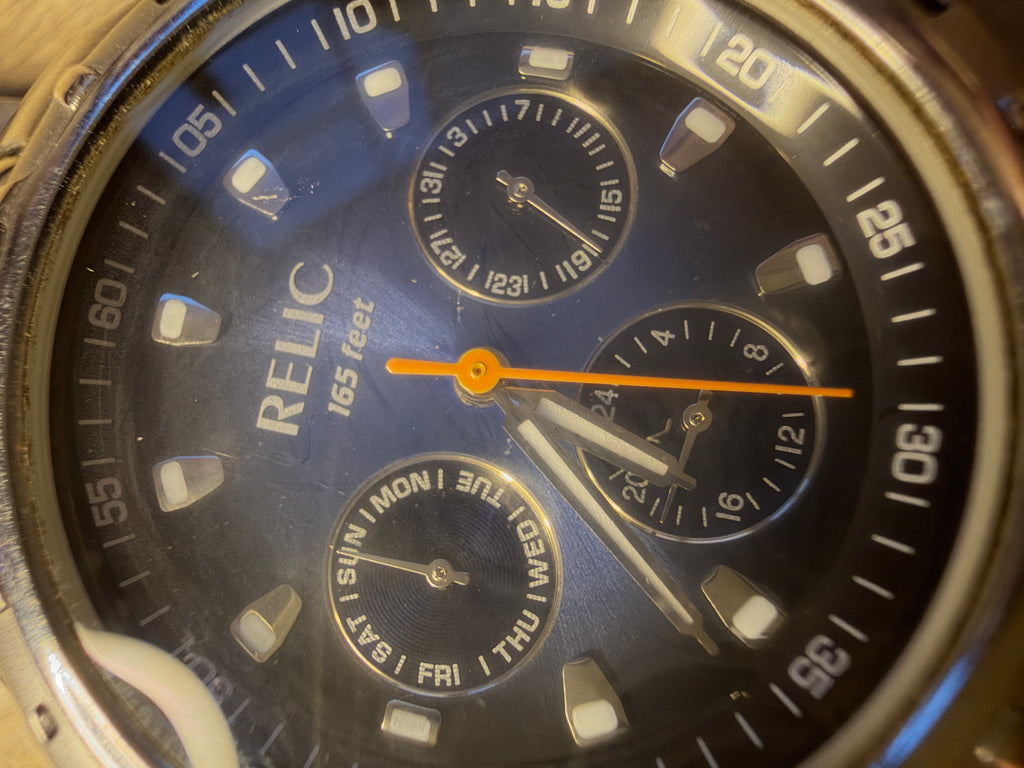 Relic ZR15409 Men's Blue Dial Multifunction Watch 40mm – Working