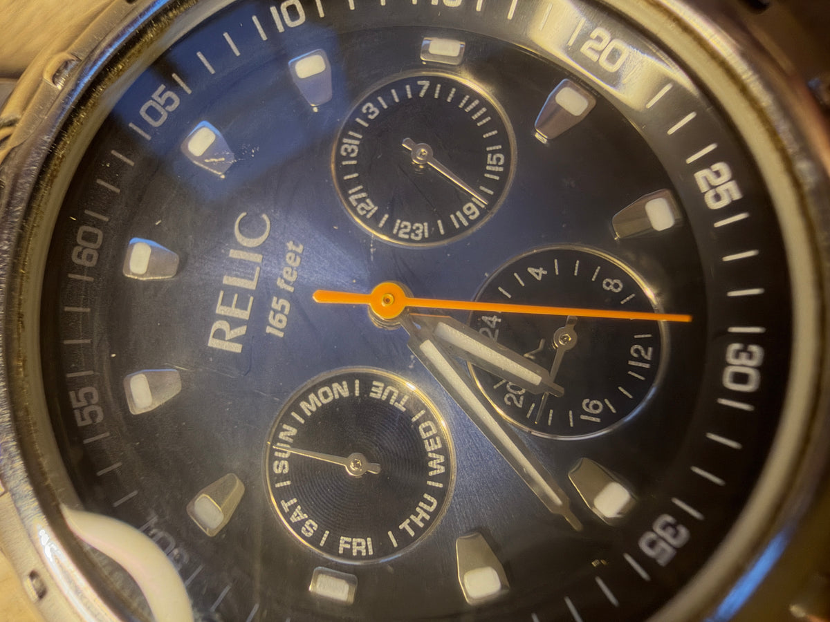 Relic ZR15409 Men's Blue Dial Multifunction Watch 40mm – Working