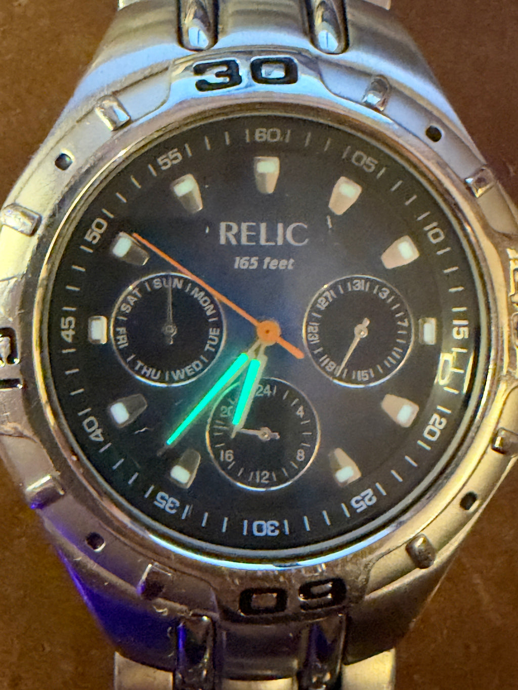 Relic ZR15409 Men's Blue Dial Multifunction Watch 40mm – Working