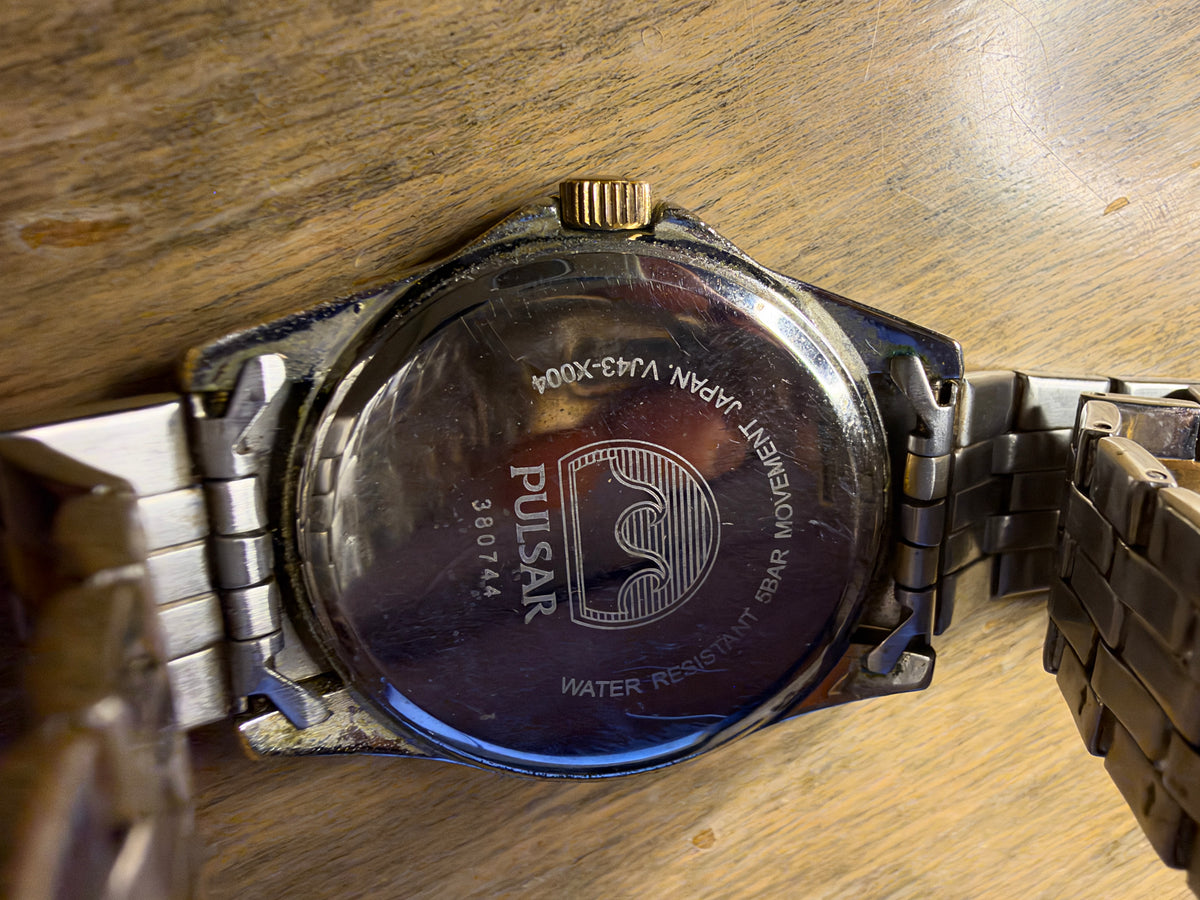 Pulsar VJ43-X004 Two Tone Quartz Day Date Watch 39mm – Working