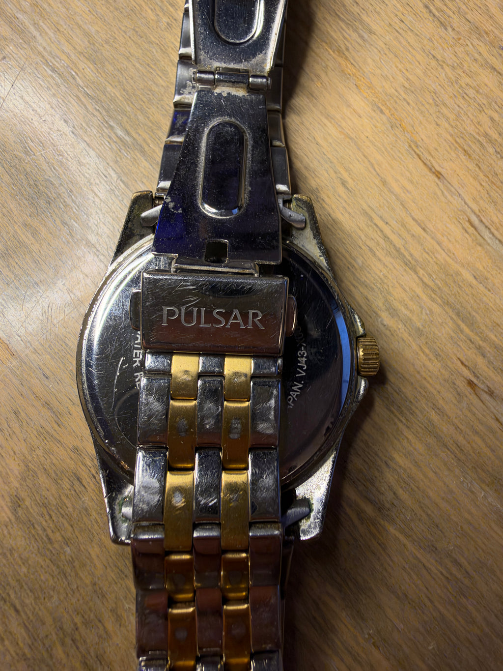 Pulsar VJ43-X004 Two Tone Quartz Day Date Watch 39mm – Working