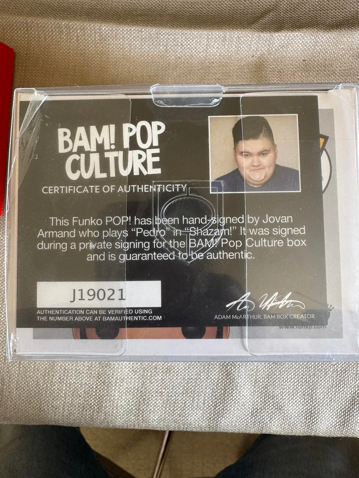 Funko Pop! Heroes Shazam 265 Pedro Signed Figure