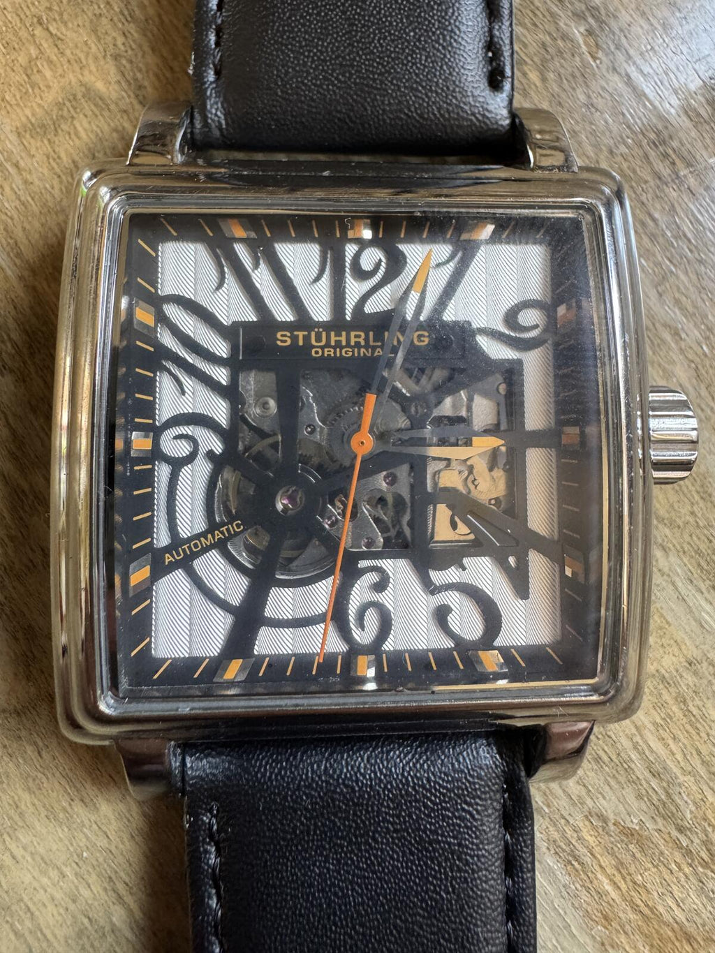 Stuhrling Original Automatic Skeleton Tank Watch