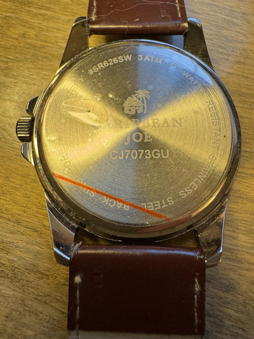 Caribbean Joe CJ7073GU Black & Orange Multifunction Watch