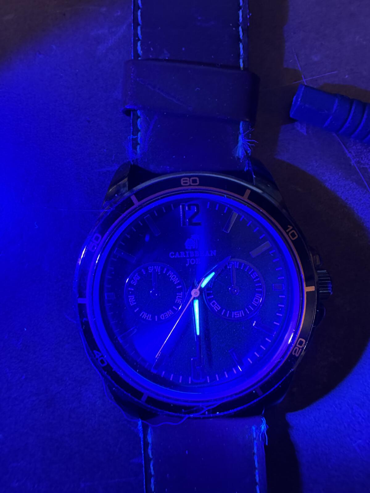 Caribbean Joe CJ7073GU Black & Orange Multifunction Watch