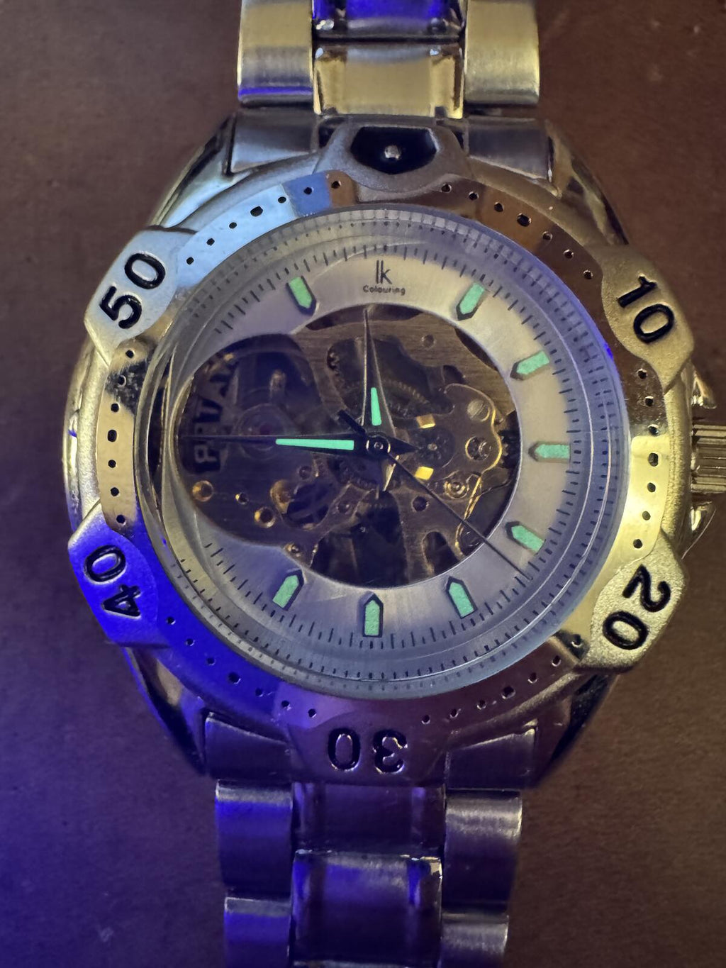 IK Colouring Skeleton Automatic Diver Style Watch – Stainless Steel