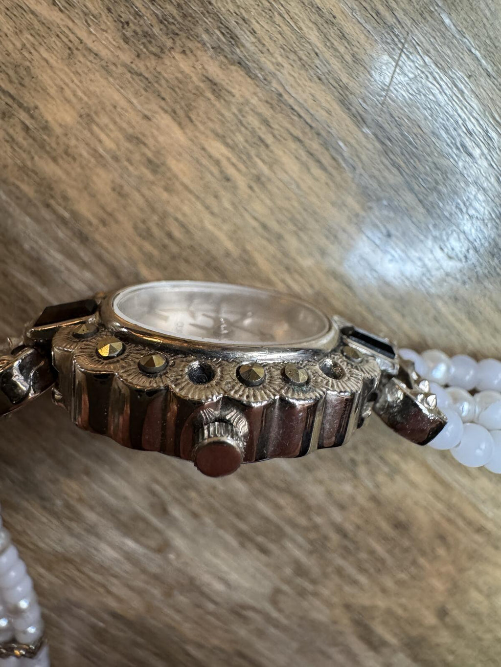 Faberge Ladies Watch with faux pearl bracelet
