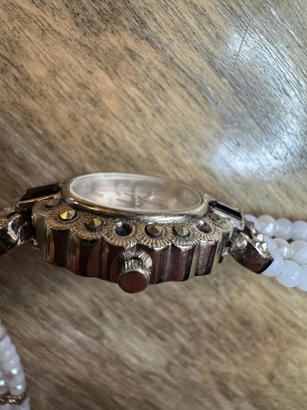 Faberge Ladies Watch with faux pearl bracelet