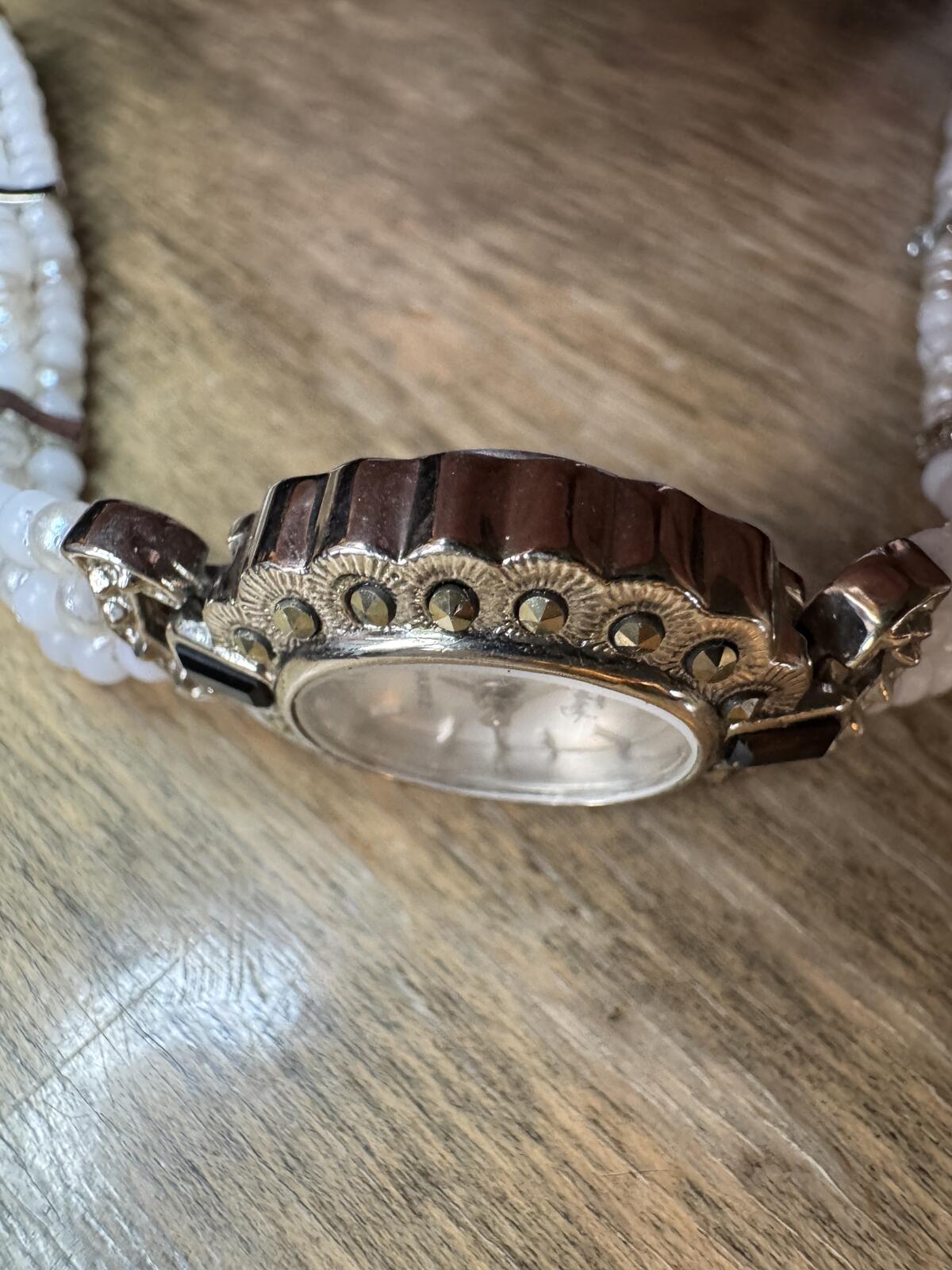 Faberge Ladies Watch with faux pearl bracelet