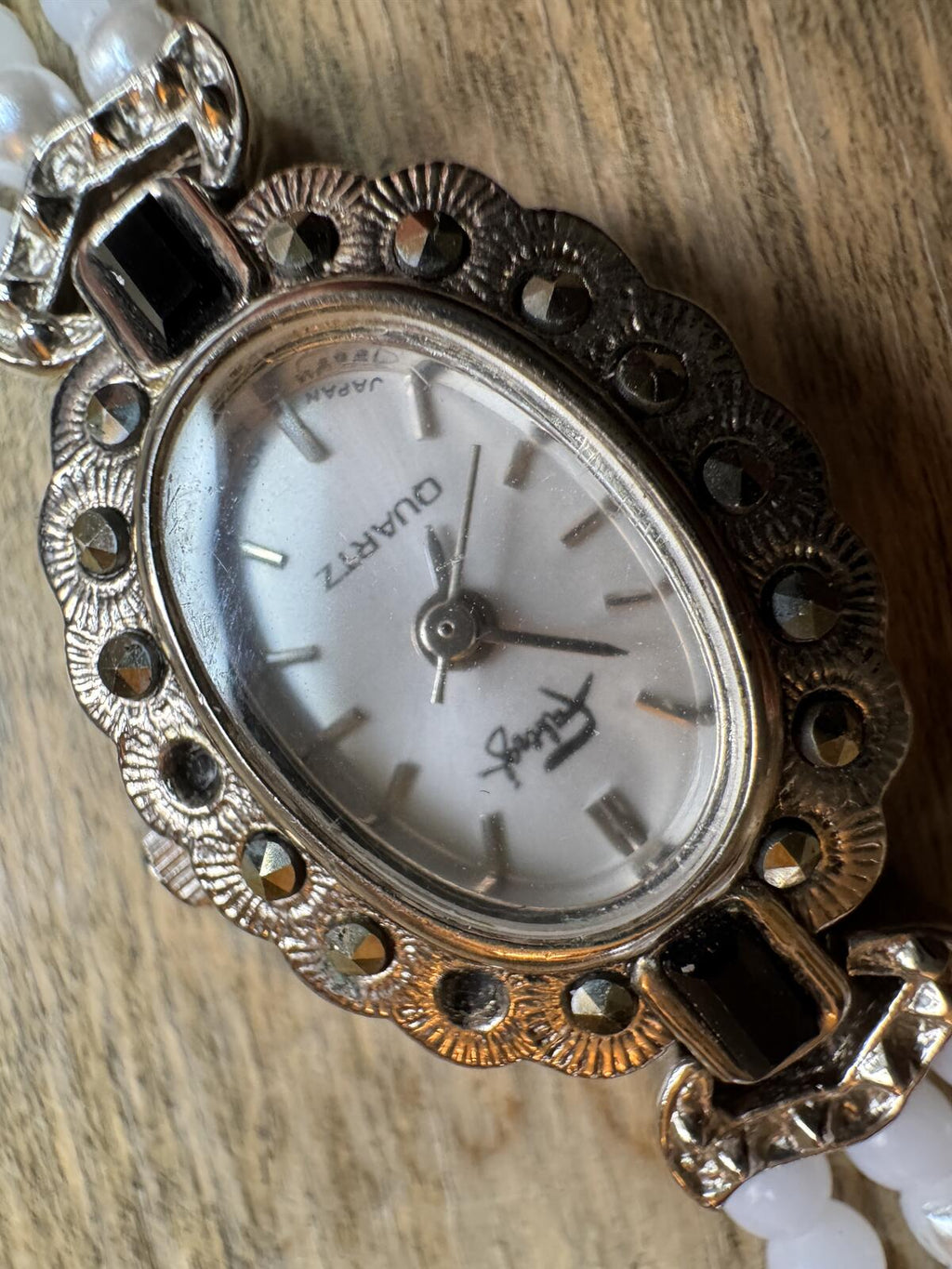 Faberge Ladies Watch with faux pearl bracelet