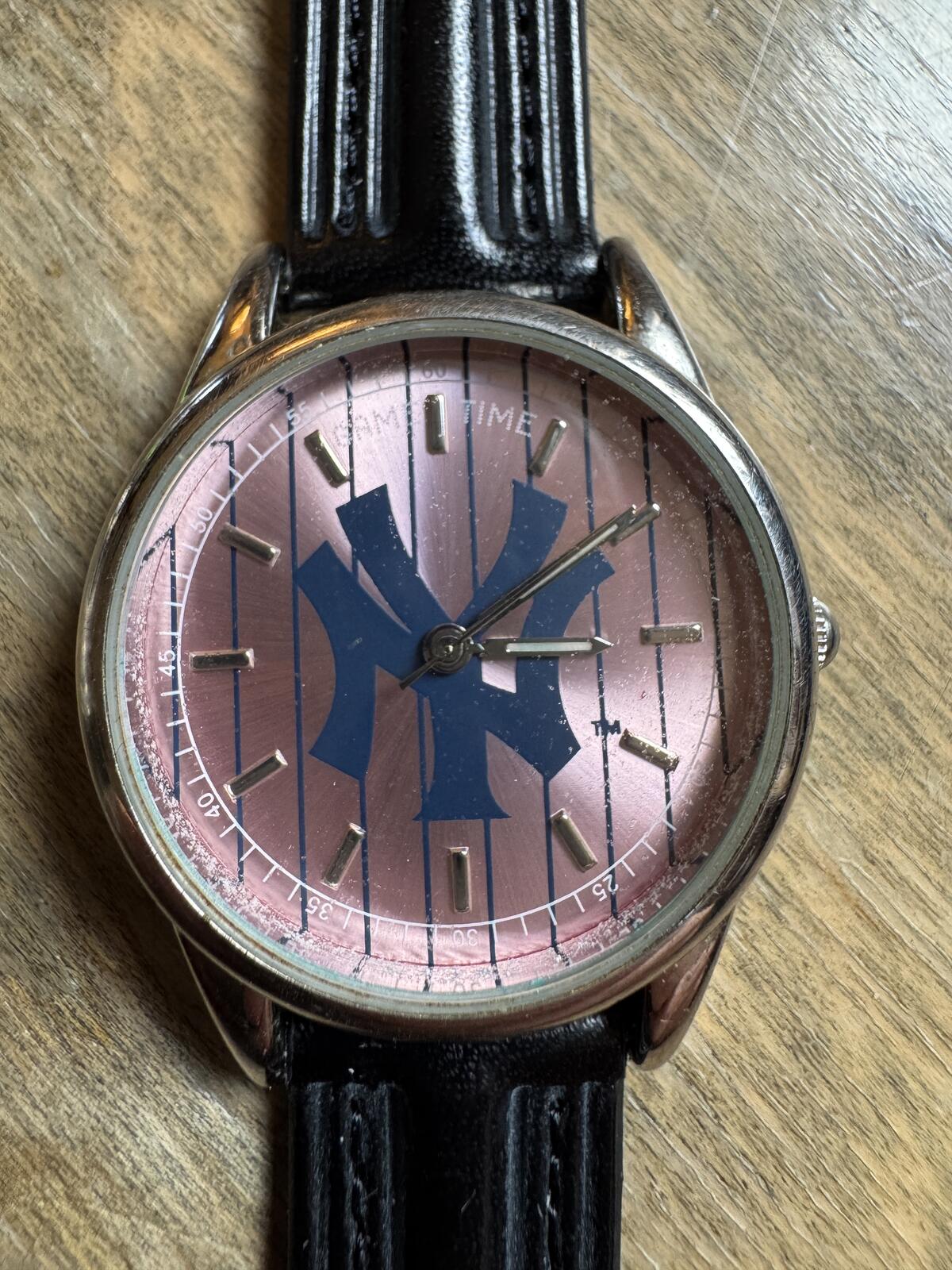 New York Yankess Women's Pink Pinstripe Watch
