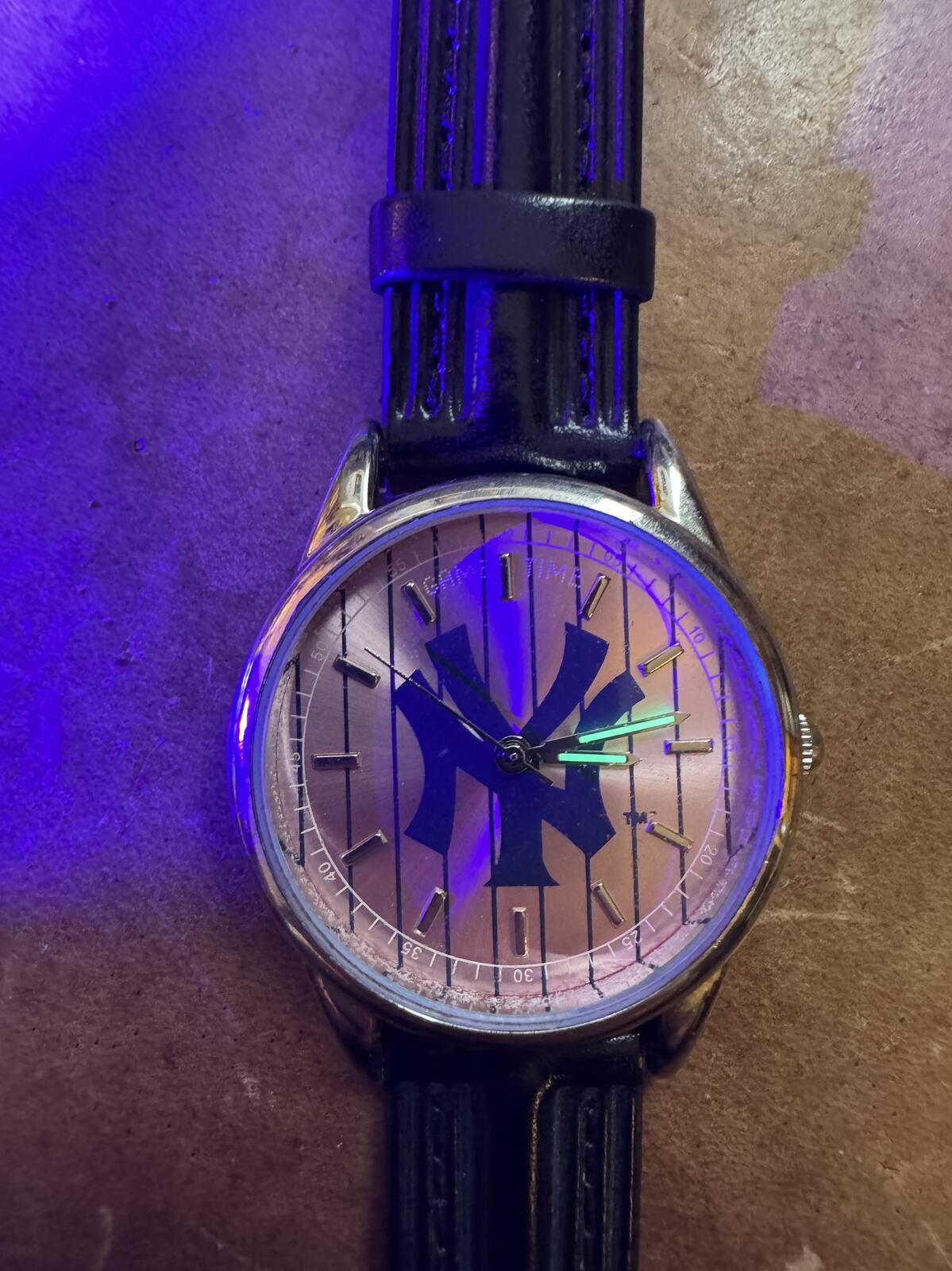 New York Yankess Women's Pink Pinstripe Watch