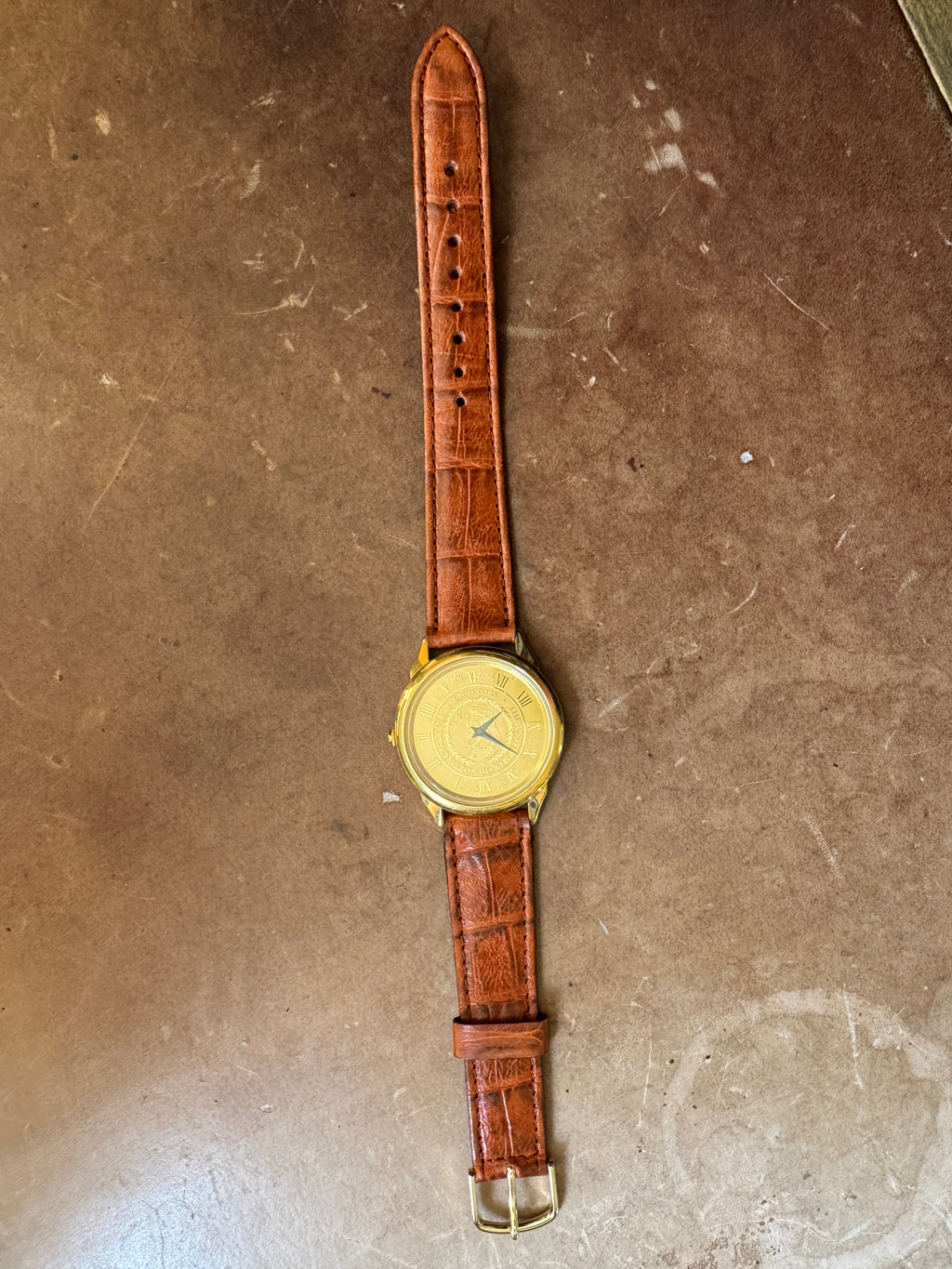 UNC Greensboro Commemorative Swiss ETA Quartz Watch – Gold-Plated Dial – 34mm