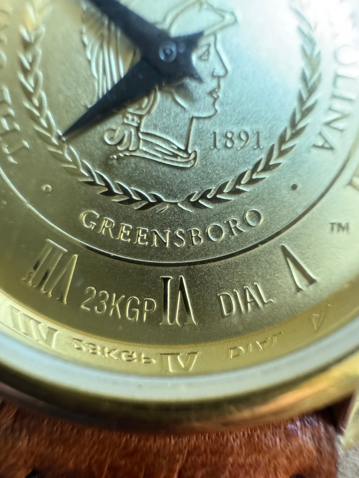UNC Greensboro Commemorative Swiss ETA Quartz Watch – Gold-Plated Dial – 34mm