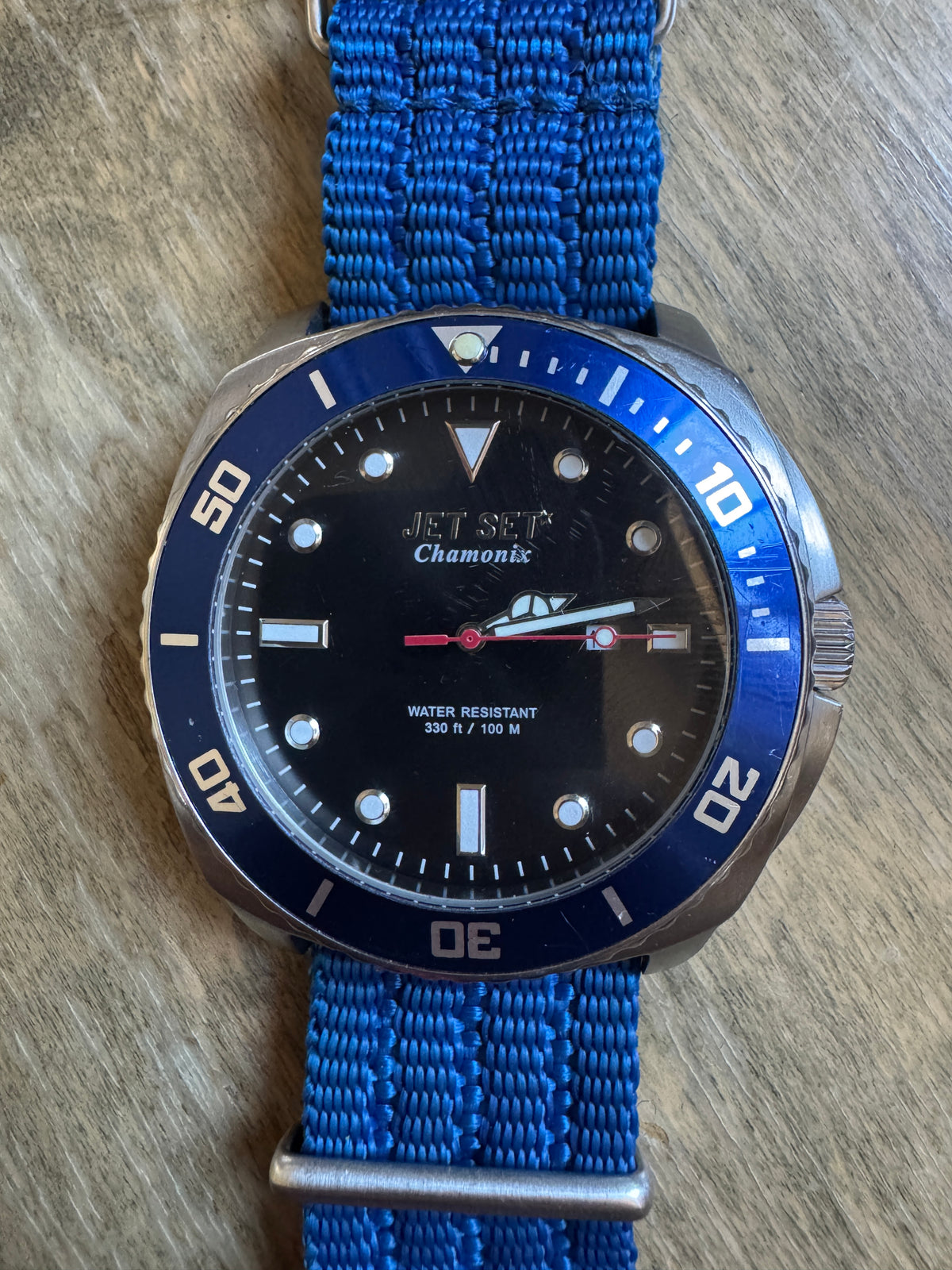 Jet Set Chamonix J2770 Men’s Quartz Dive Watch – Blue Bezel – 51mm