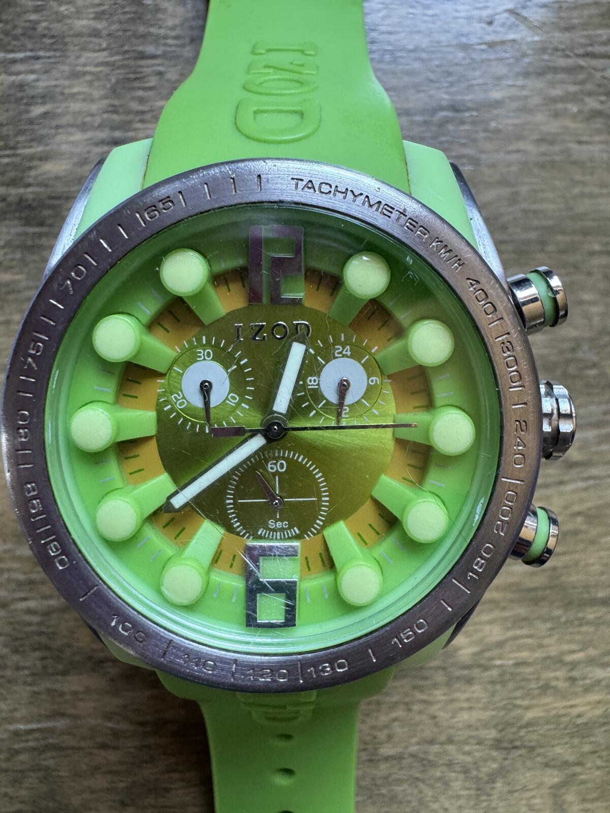 IZOD IZS217 Neon Green Chronograph Quartz Watch