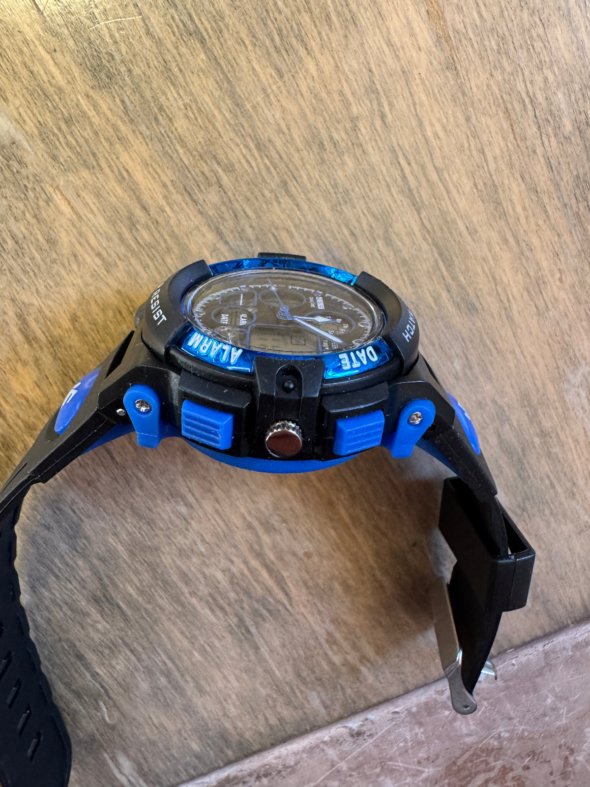 SKMEI 1163 Dual-Time Analog-Digital Sport Watch — Black & Blue