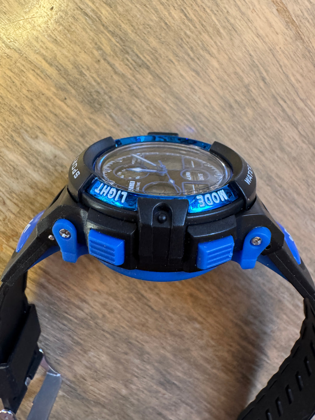 SKMEI 1163 Dual-Time Analog-Digital Sport Watch — Black & Blue
