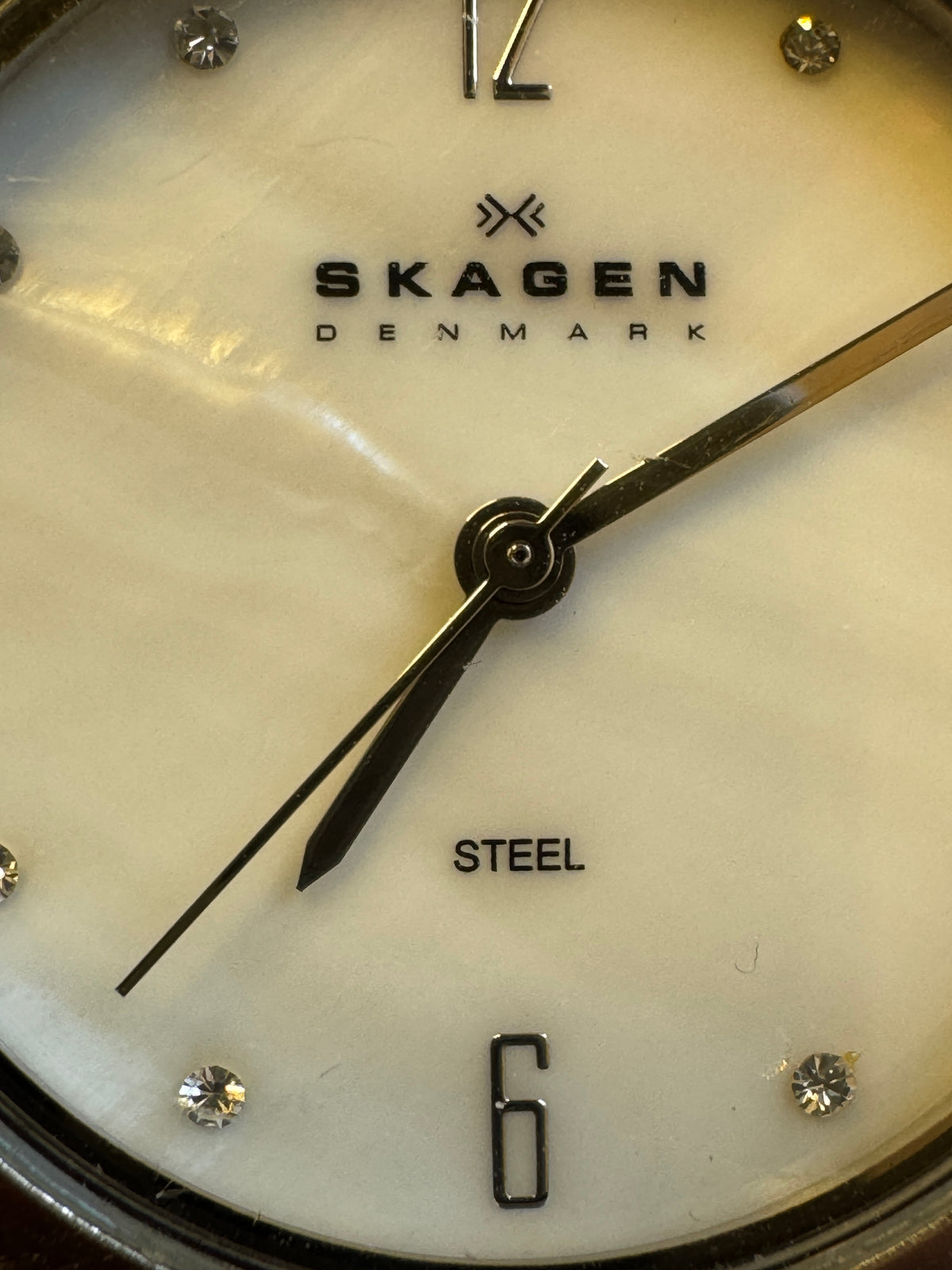 Skagen Black Label 878SSXW Steel & White Ceramic MOP Watch
