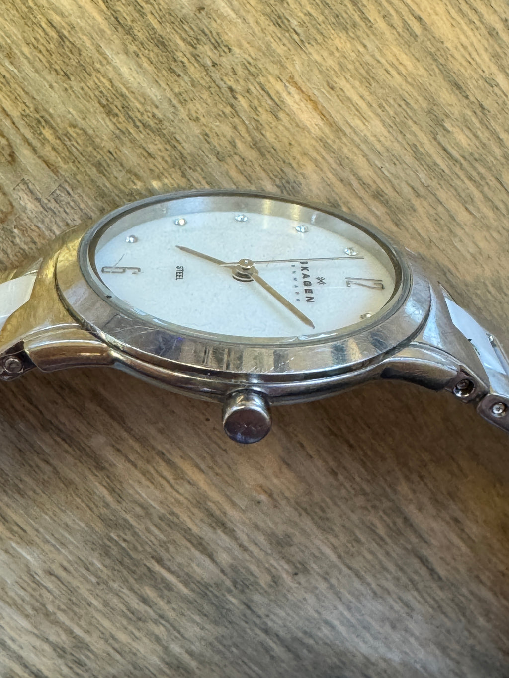 Skagen Black Label 878SSXW Steel & White Ceramic MOP Watch