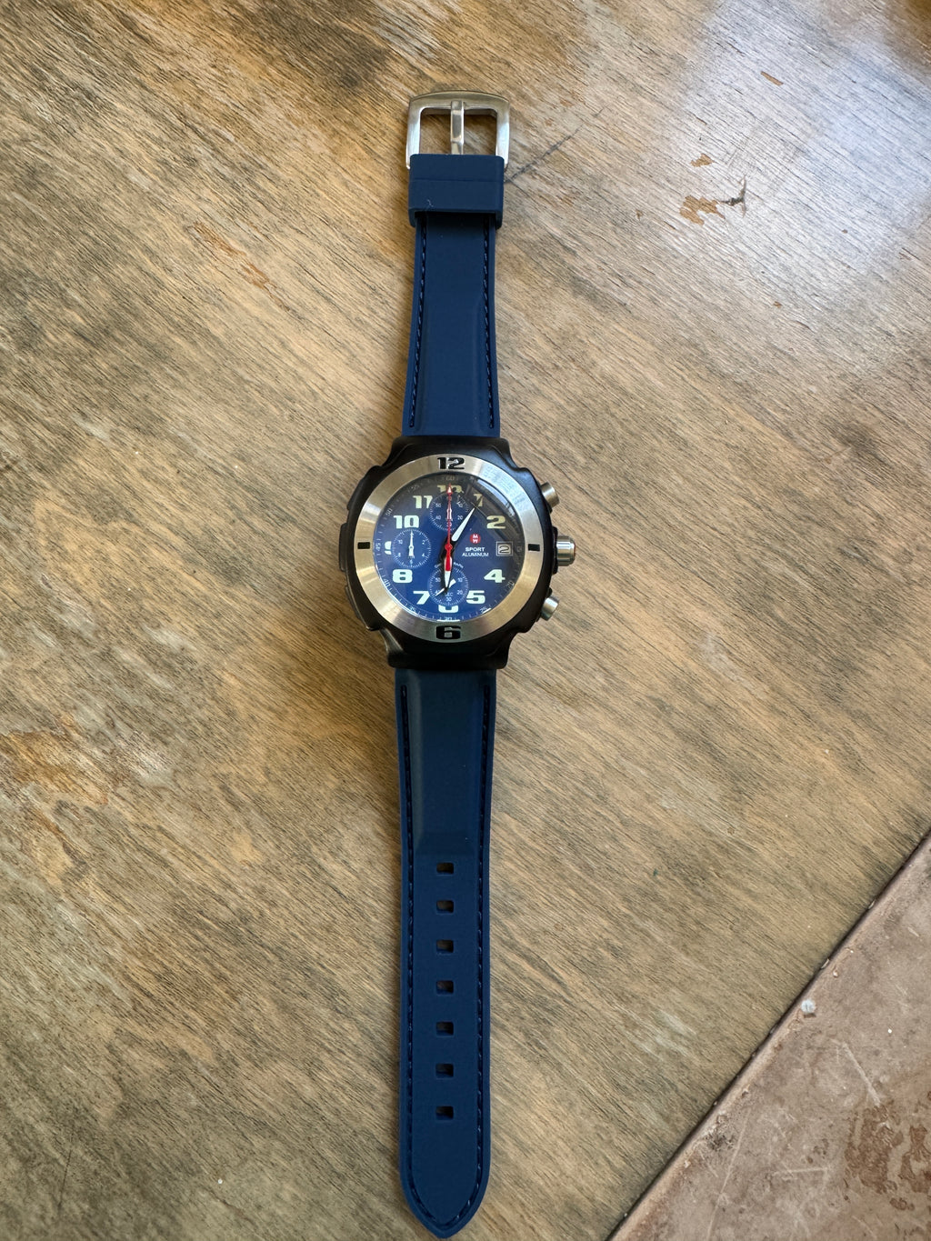 Michele Sport Aluminum 71-198-A Blue Dial Chronograph Watch