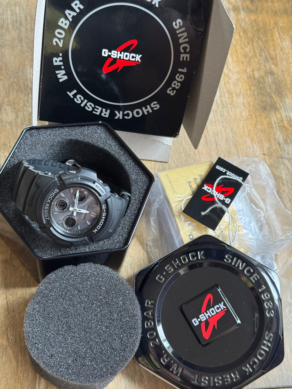 Casio G-Shock AWG-M100B-1A Tough Solar Multi Band 6 Full Kit