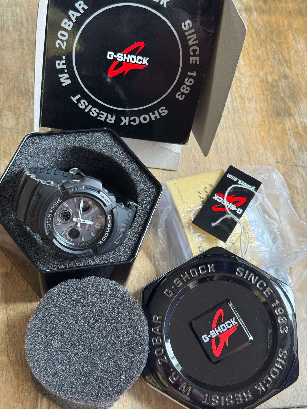 Casio G-Shock AWG-M100B-1A Tough Solar Multi Band 6 Full Kit