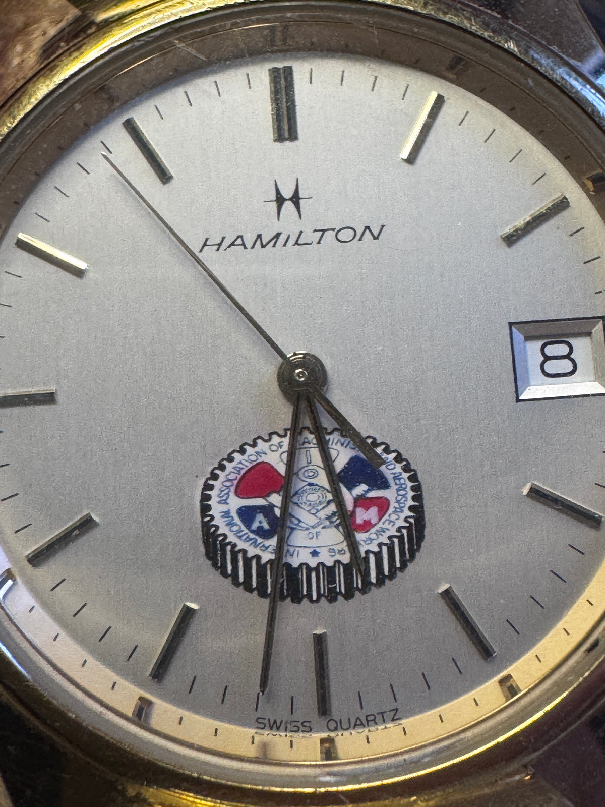 Hamilton 9800 IAM Union Commemorative Swiss Quartz Watch – 1989 Box & Papers