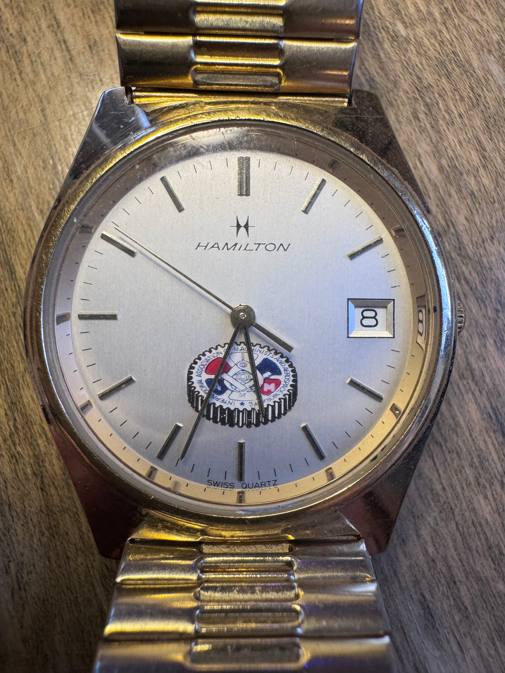Hamilton 9800 IAM Union Commemorative Swiss Quartz Watch – 1989 Box & Papers