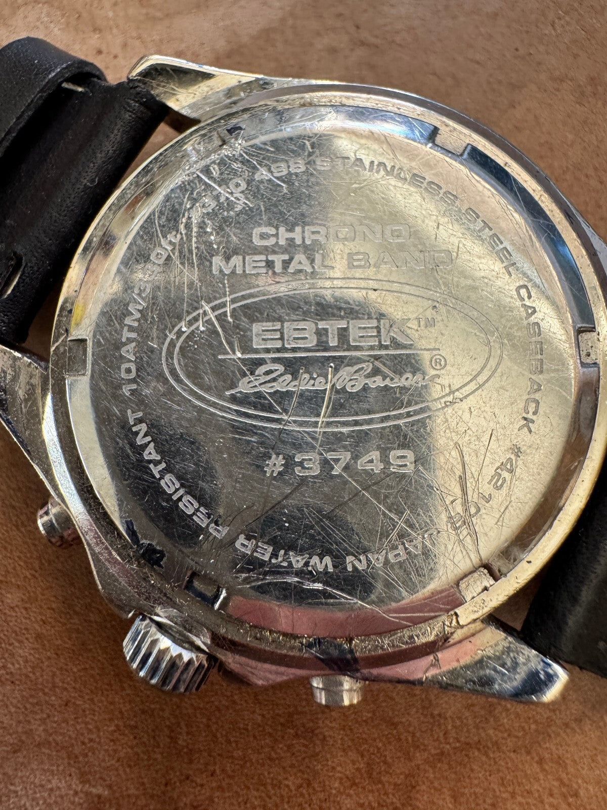 Vintage Eddie Bauer EBTEK Chronograph Watch – 100M – Yellow Dial