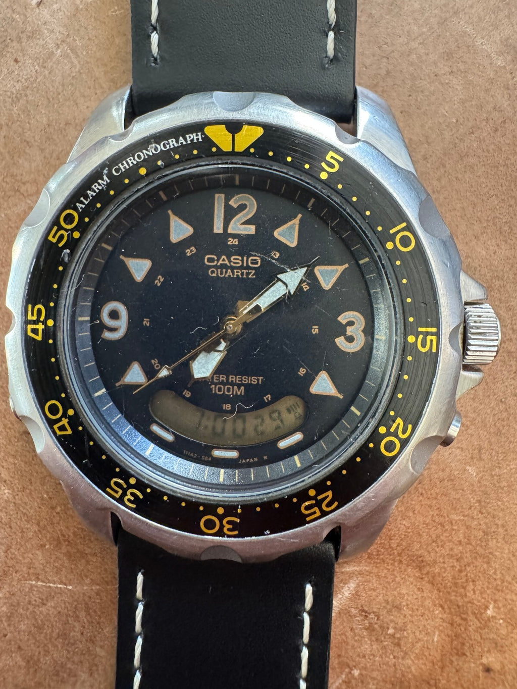 Vintage Casio AD-520 Ana-Digi Diver Watch – "Smiley" – Alarm Chronograph
