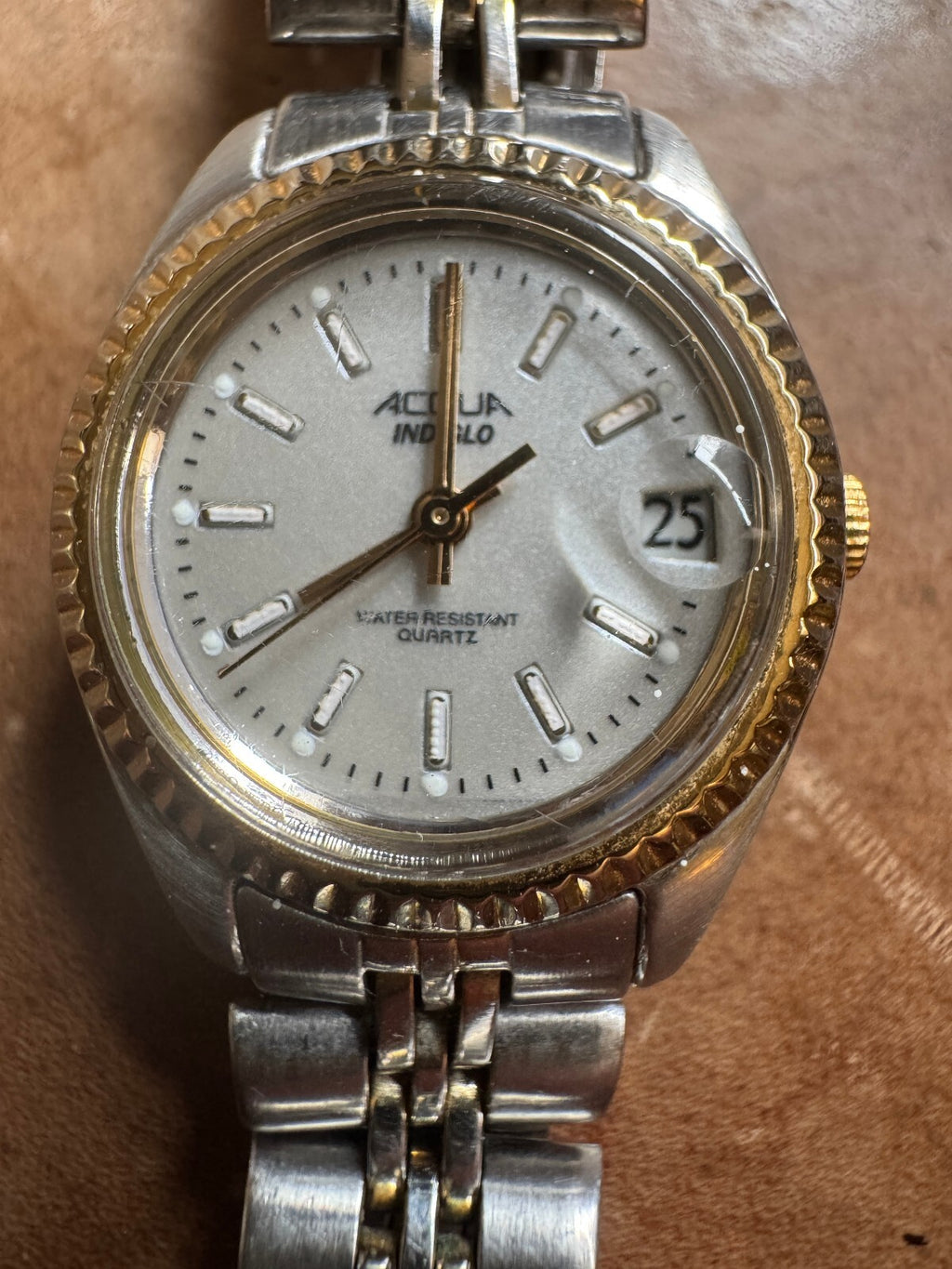 Vintage Timex Acqua Indiglo Quartz Two-Tone Watch – Date