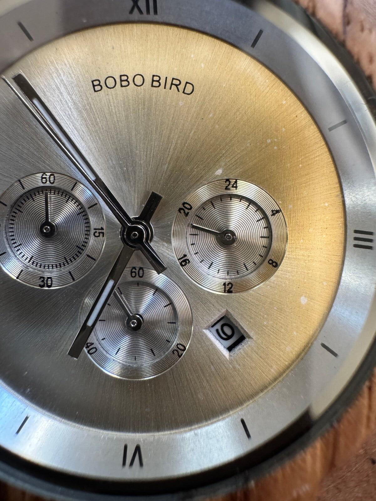 BOBO BIRD Zebrawood Men’s Quartz Chronograph Wood Watch Date Stainless Steel