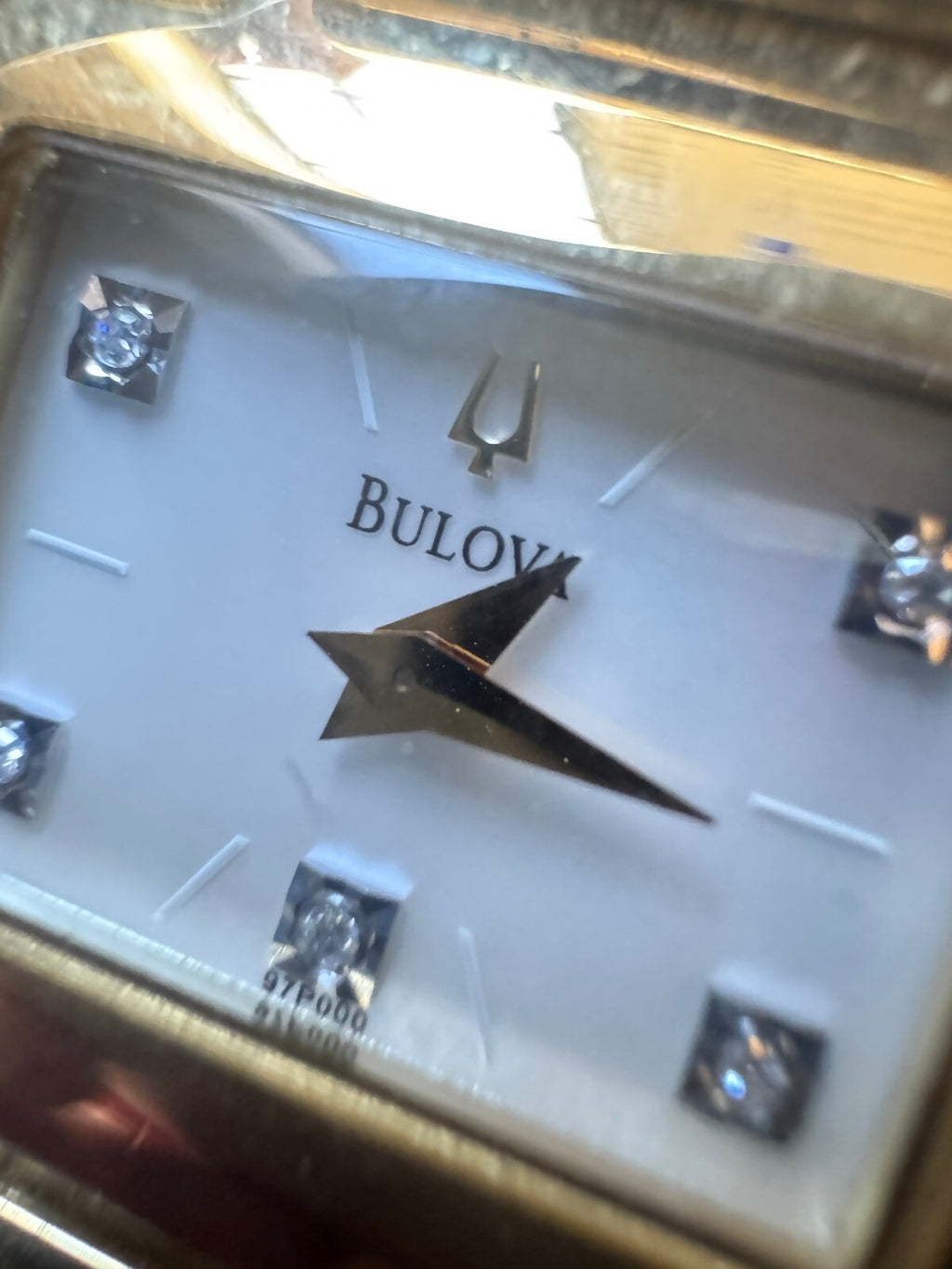 Bulova 97P000 Women’s Diamond Watch – Gold Tone – Box, Papers, Receipt & Links