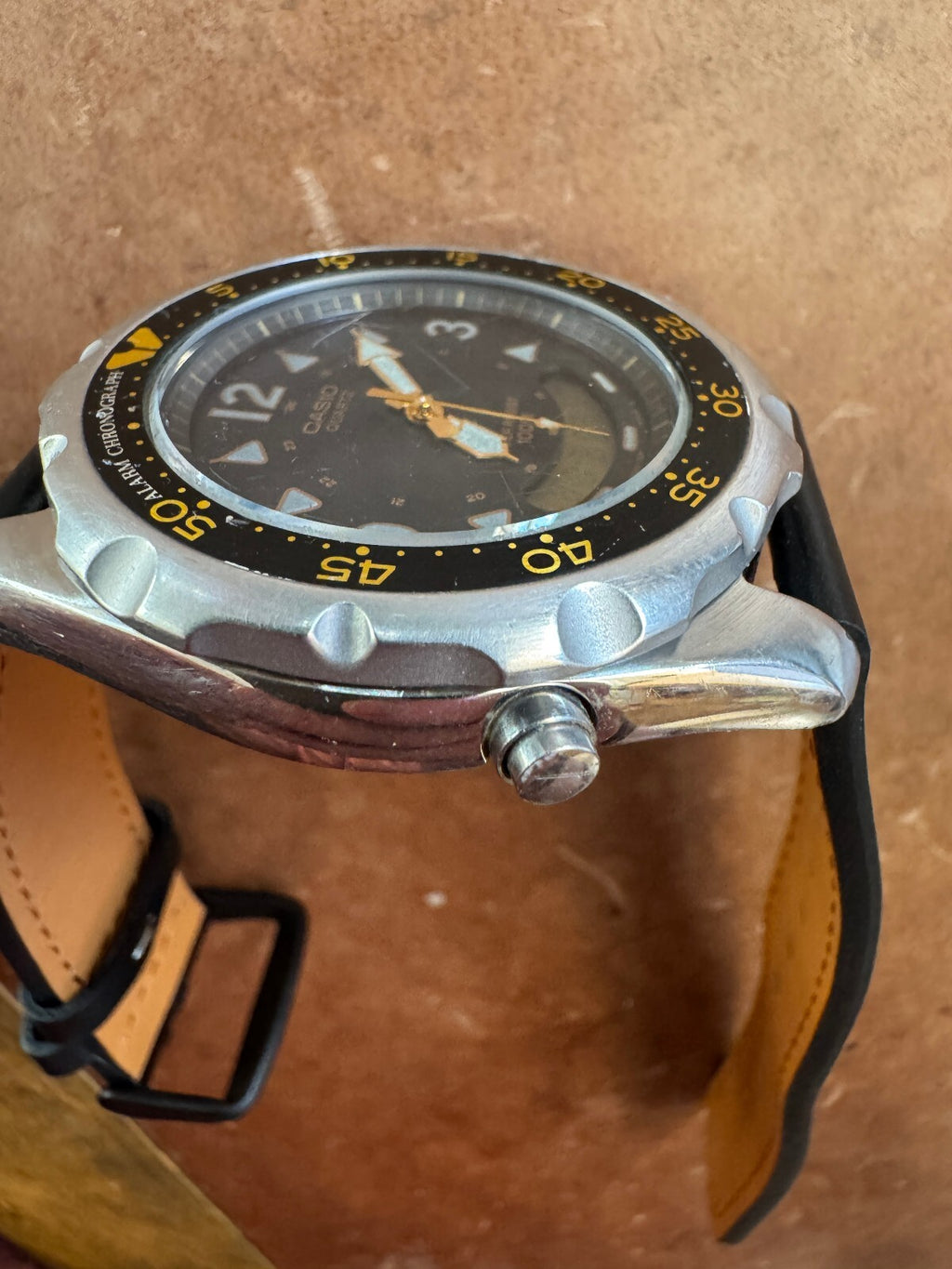 Vintage Casio AD-520 Ana-Digi Diver Watch – "Smiley" – Alarm Chronograph