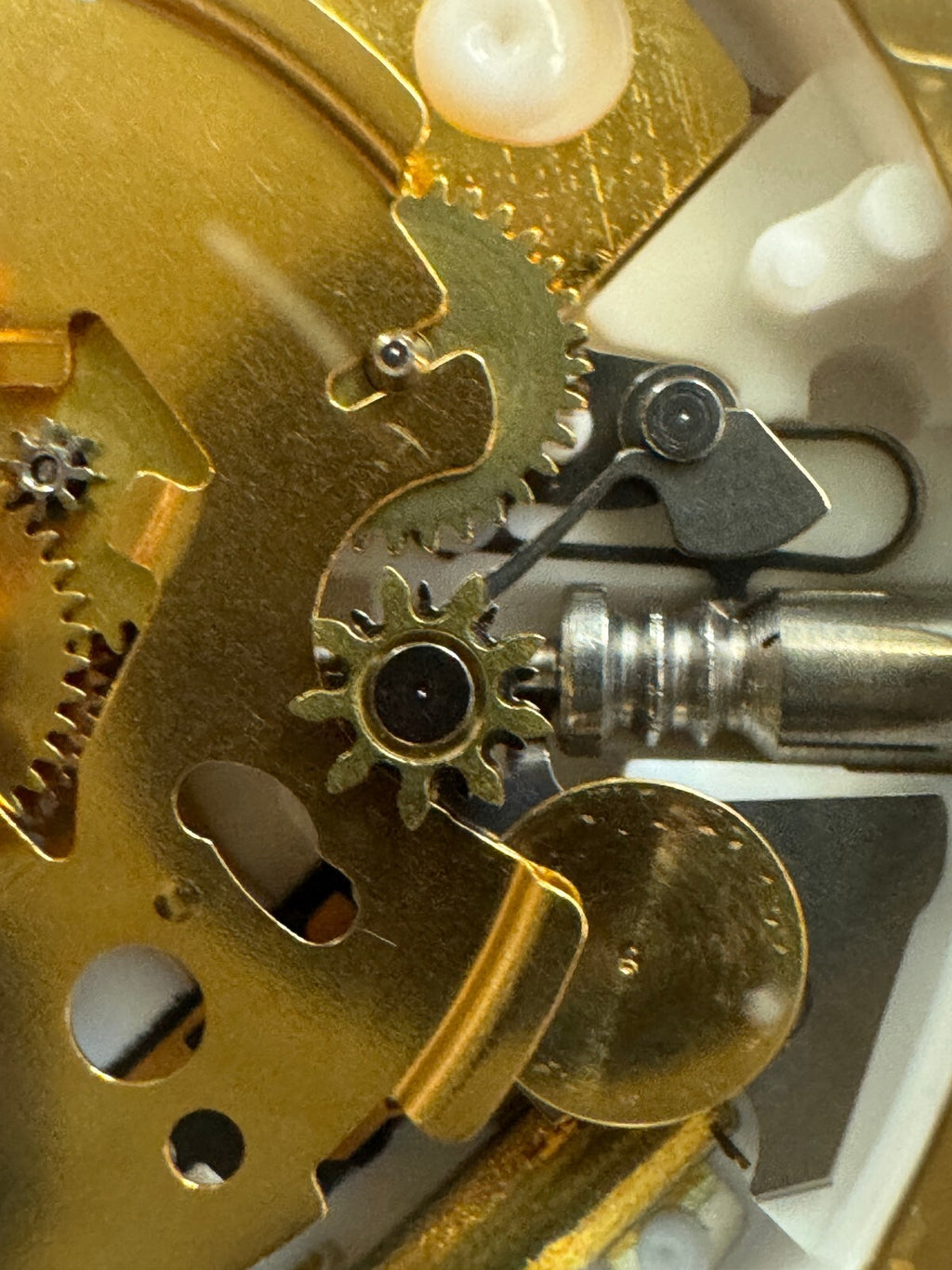 Swatch White Skeleton Quartz Watch – Swiss Made – Gold Tone Movement – 2012