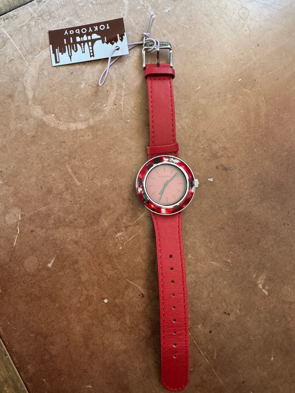 TOKYObay Red Marble Resin Watch – Japan Movement – Original Strap & Tag