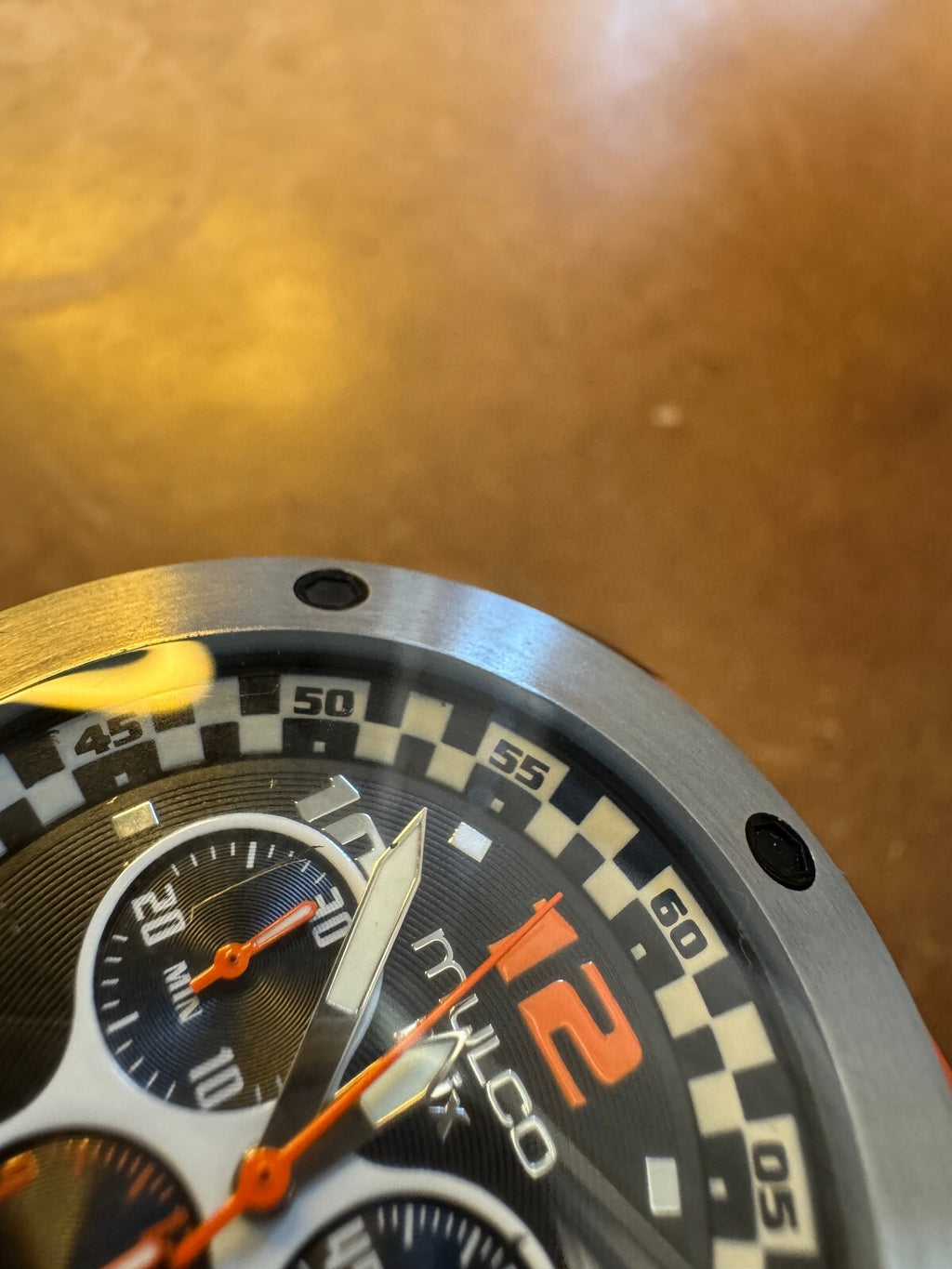 Mulco Max Chronograph – Swiss Ronda – Orange Silicone Strap – 10 ATM