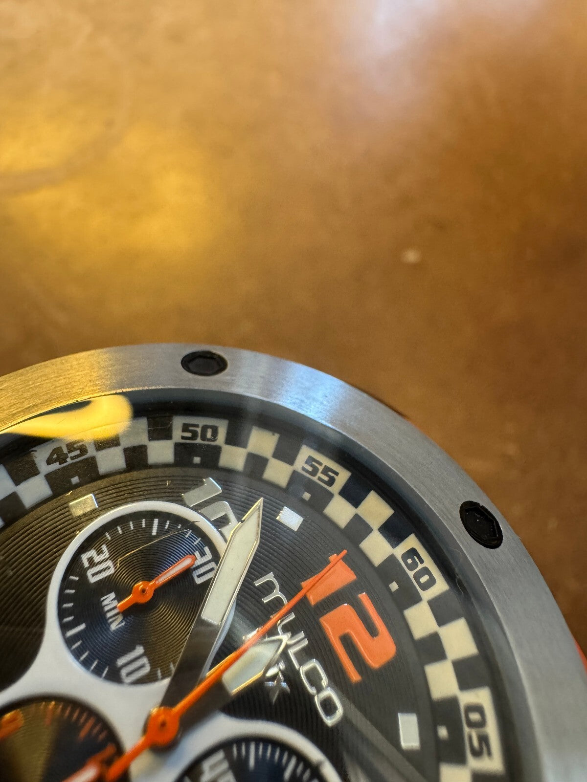 Mulco Max Chronograph – Swiss Ronda – Orange Silicone Strap – 10 ATM