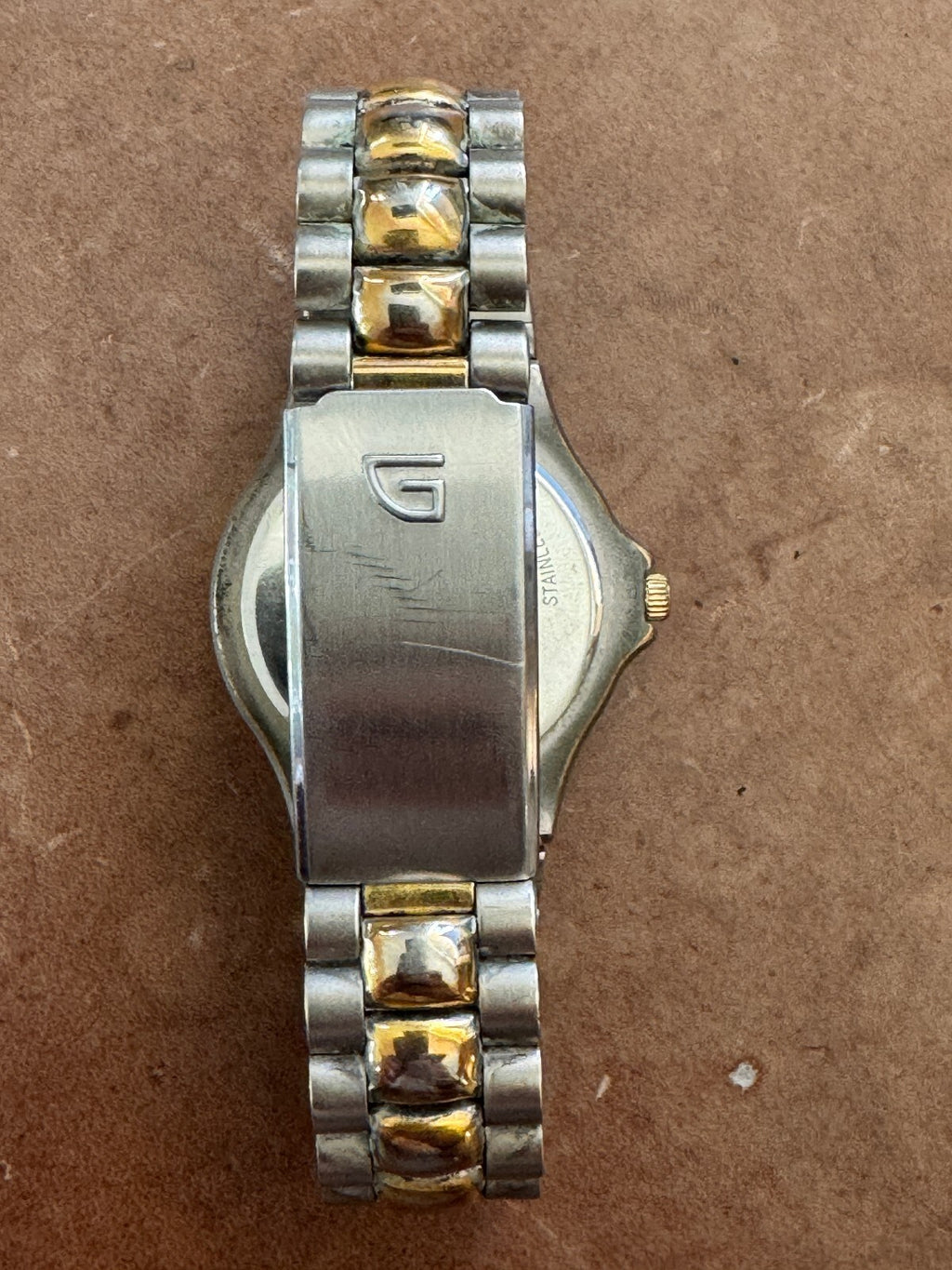 Vintage Gruen Sport 293-VX36 Quartz Two-Tone Calendar Watch 100FT WR