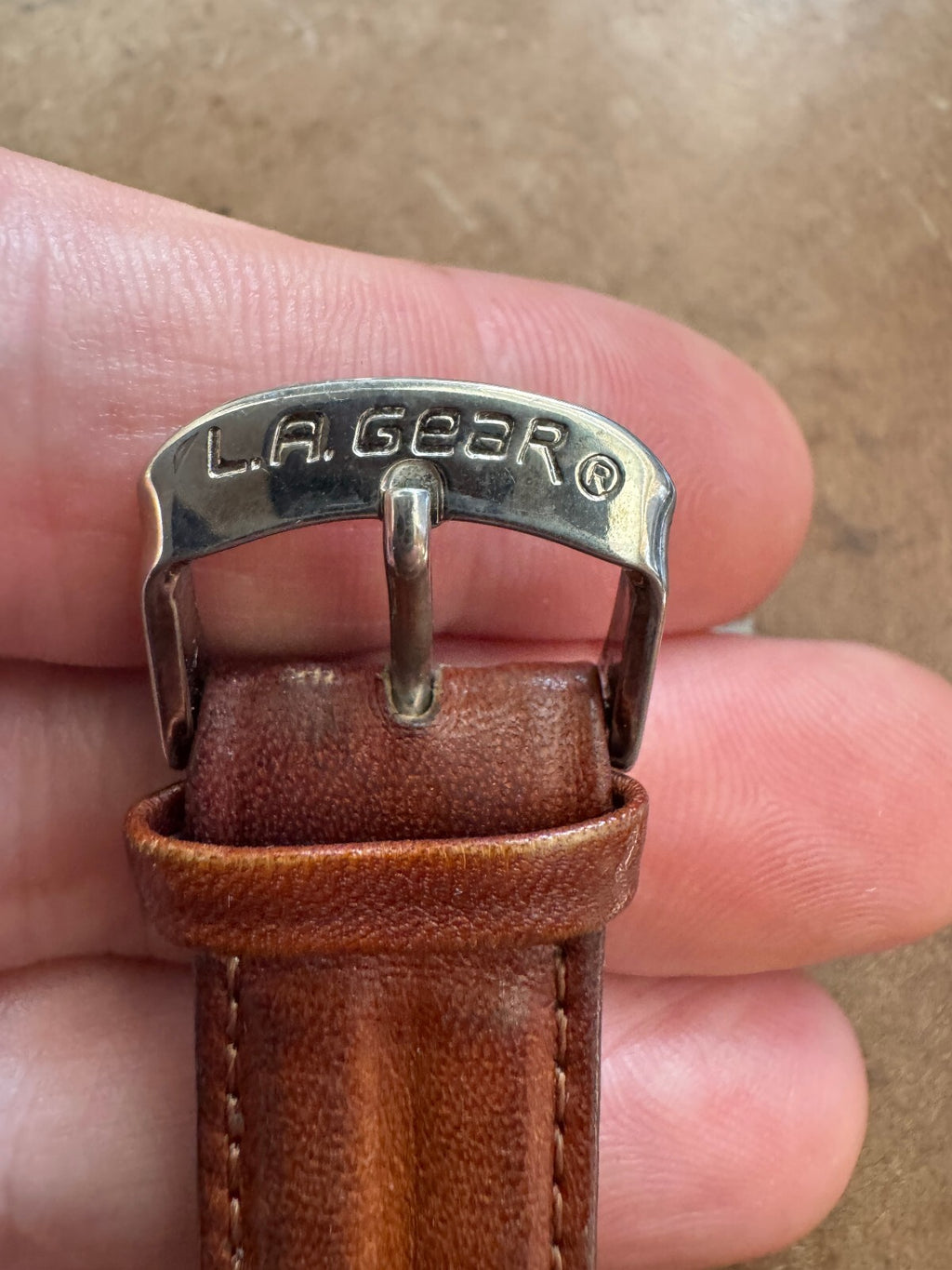 L.A. Gear Vintage Quartz Watch – Original Leather Strap – 1980s/90s Retro