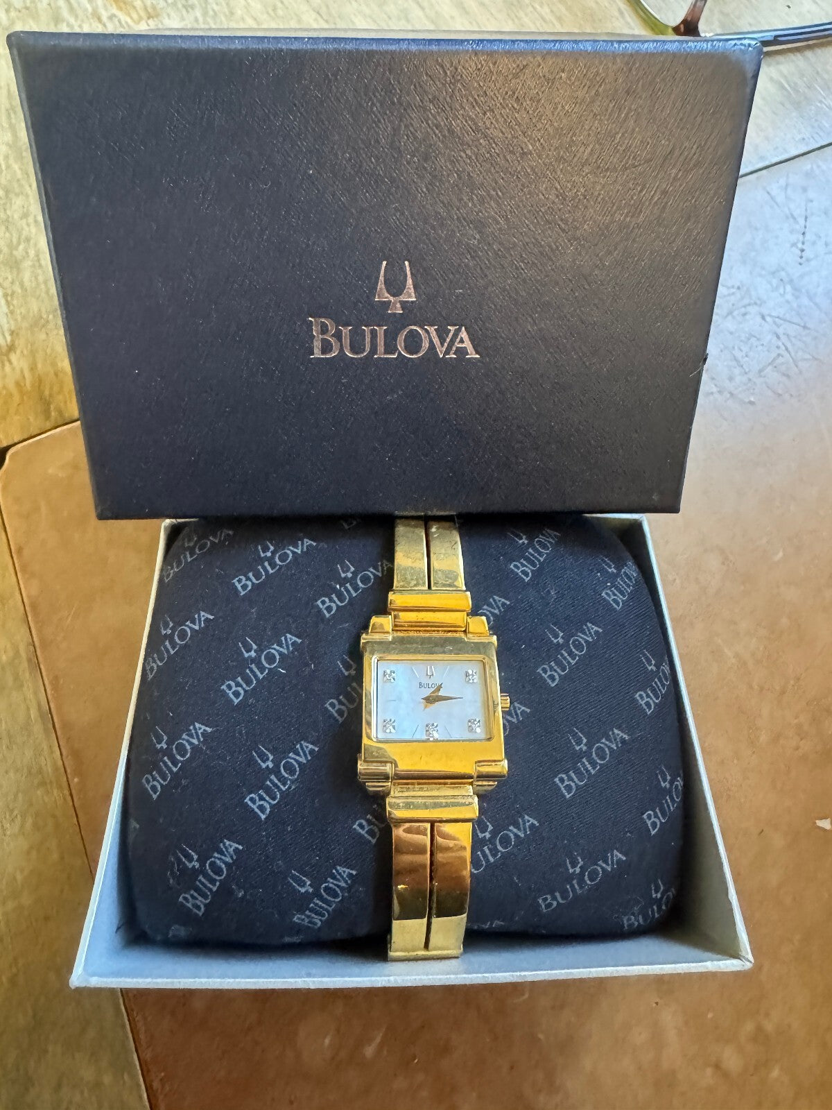 Bulova 97P000 Women’s Diamond Watch – Gold Tone – Box, Papers, Receipt & Links