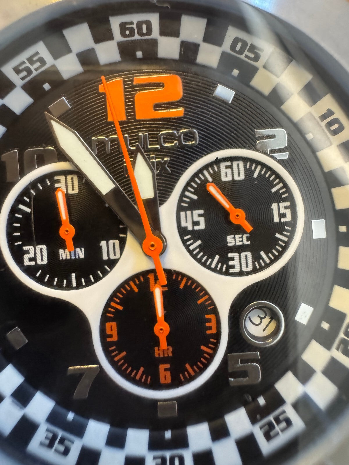 Mulco Max Chronograph – Swiss Ronda – Orange Silicone Strap – 10 ATM