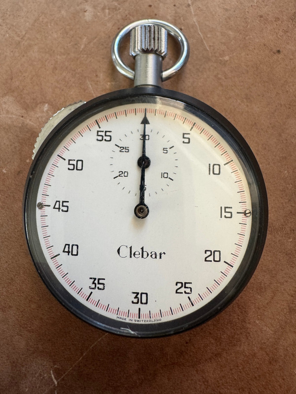 Clebar Swiss Mechanical Stopwatch – 60 Second / 30 Minute – Made in Switzerland