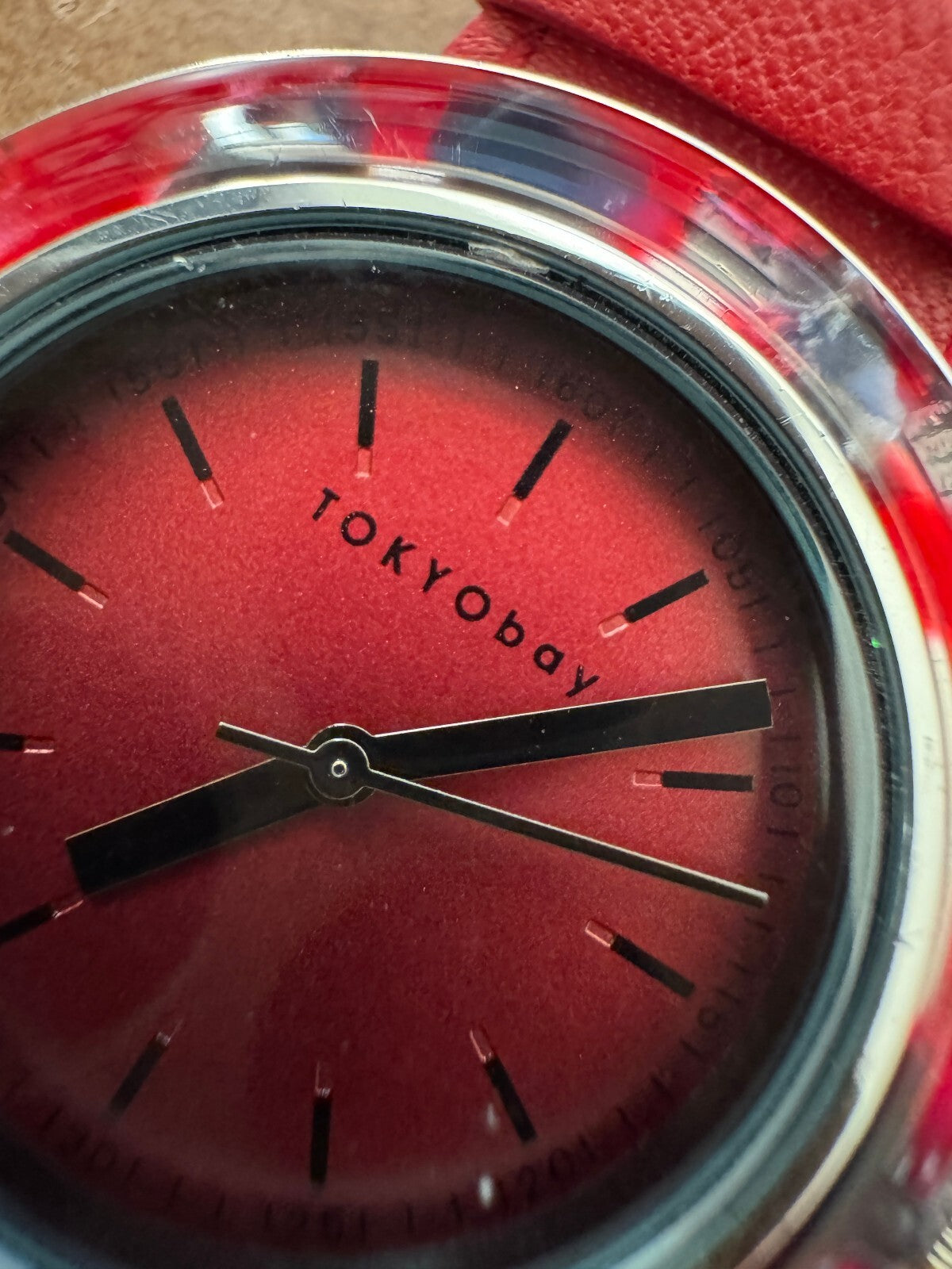 TOKYObay Red Marble Resin Watch – Japan Movement – Original Strap & Tag