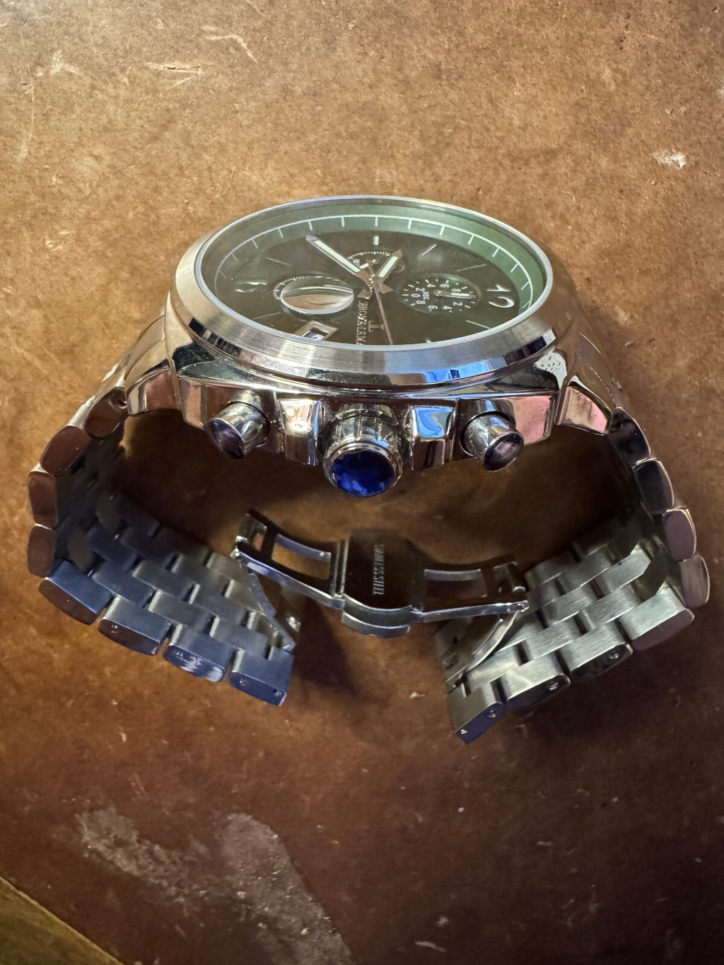 Jerome Lemars Green Sunburst Chronograph Watch – Sapphire Crystal – Box & Papers