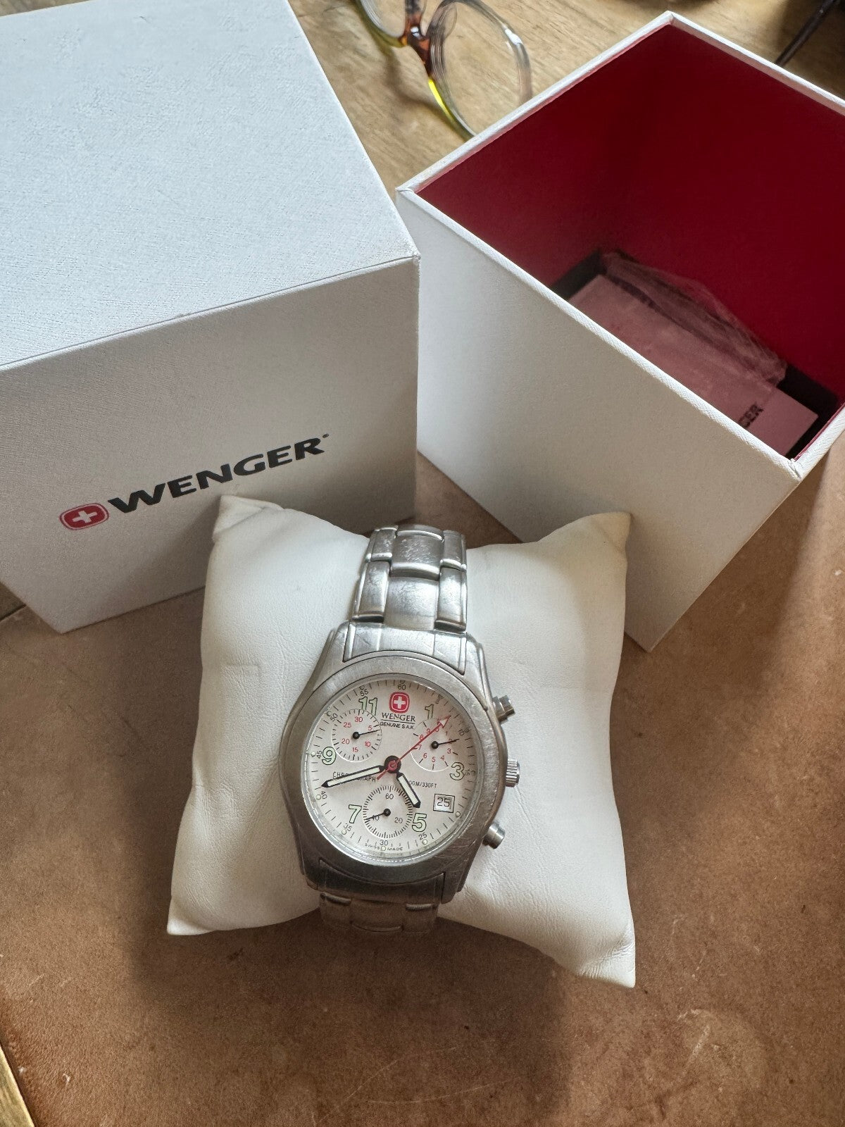 Wenger Swiss Chronograph Watch – Stainless Steel – Box, Papers & Extra Links